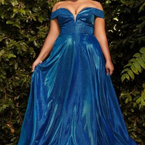 Vestido de gala metálica hombro descubierto CD210C de Ladivine
