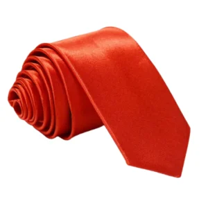Corbata Satin Delgada Rojo Ladrillo TIE19