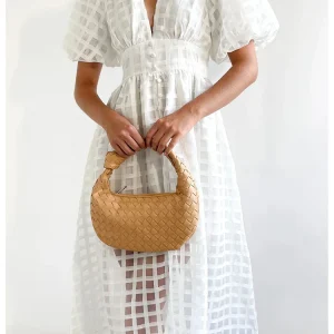 Vestido Ibicenco de Transparencias con Escote en V, Detalle de Calado y Mangas Abullonadas