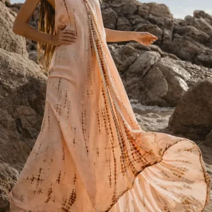 Vestido Ibicenco Boho Halter Sin Espalda y Sin Mangas