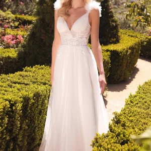 Vestido blanco corte A CD971W de Ladivine