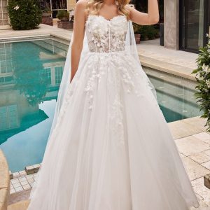 Vestido de novia de tul en capas de Ladivine CDS437W