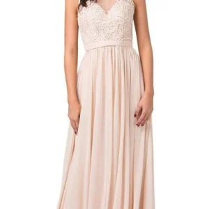 Vestido sin mangas con escote ilusión y abalorios Dancing Queen 2677